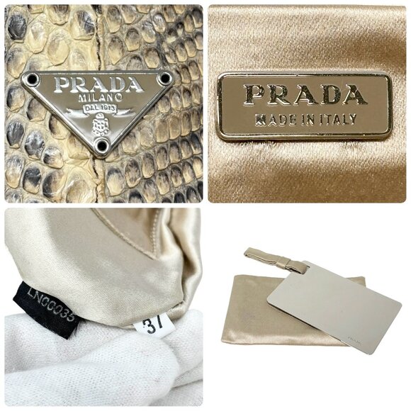 PRADA Vintage Logo Mini Shoulder Bag Pochette Cream Silver Leather [103692] - Picture 11 of 11